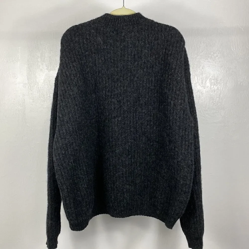 Eddie Bauer EBTEK gray knit wool blend 1/3 button pullover sweater size XL Tall - Picture 5 of 8